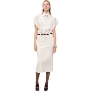 NWT NEW! SMALL! ZARA $169 Limited Edition MIDI Shirt Dress With Tie! Shirt Skirt